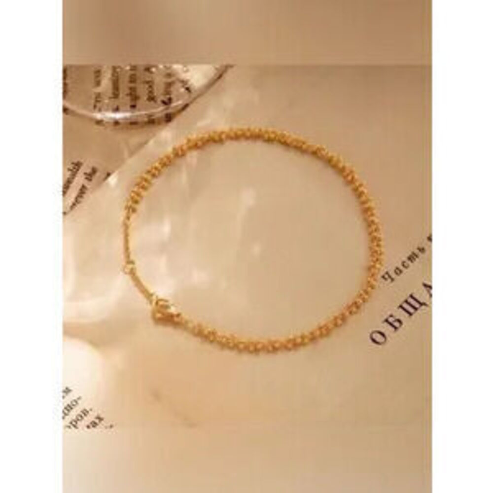 14k Gold Plated Beaded Chain Bracelet Dainty